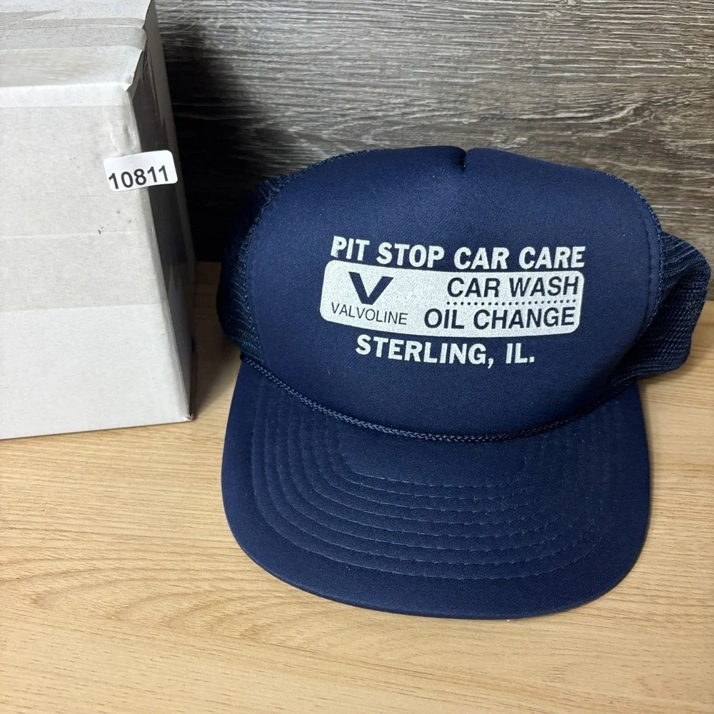 Vintage Valvoline Hat Cap Snap Back Blue Trucker Sterling Illinois
